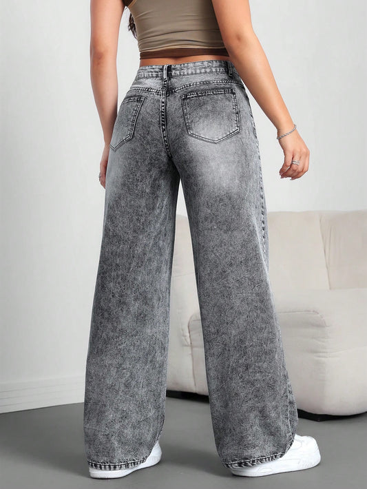 Tall Women's Jeans Casual Loose Wide Leg Pants Tall Women's Jeans Black Pants Low Rise Jeans