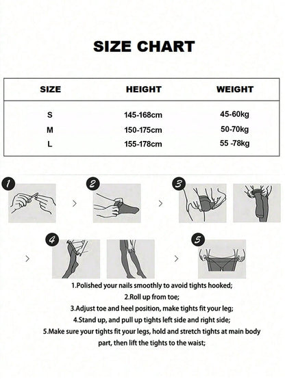 1pc 30D Plus Size Heart Print Semi-Sheer Pantyhose, Thin Transparent Stockings, Cute And Fashionable