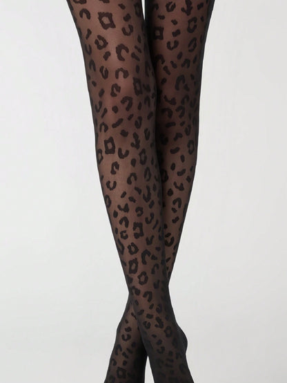 1pc Women's Thin Leopard Print Pantyhose, Suitable For Daily Use